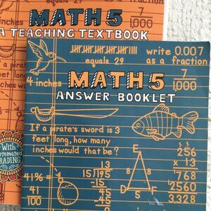 HomeSchool Math Teach Text Book 5th Grade with Answer Book, Complete &Easy toUse